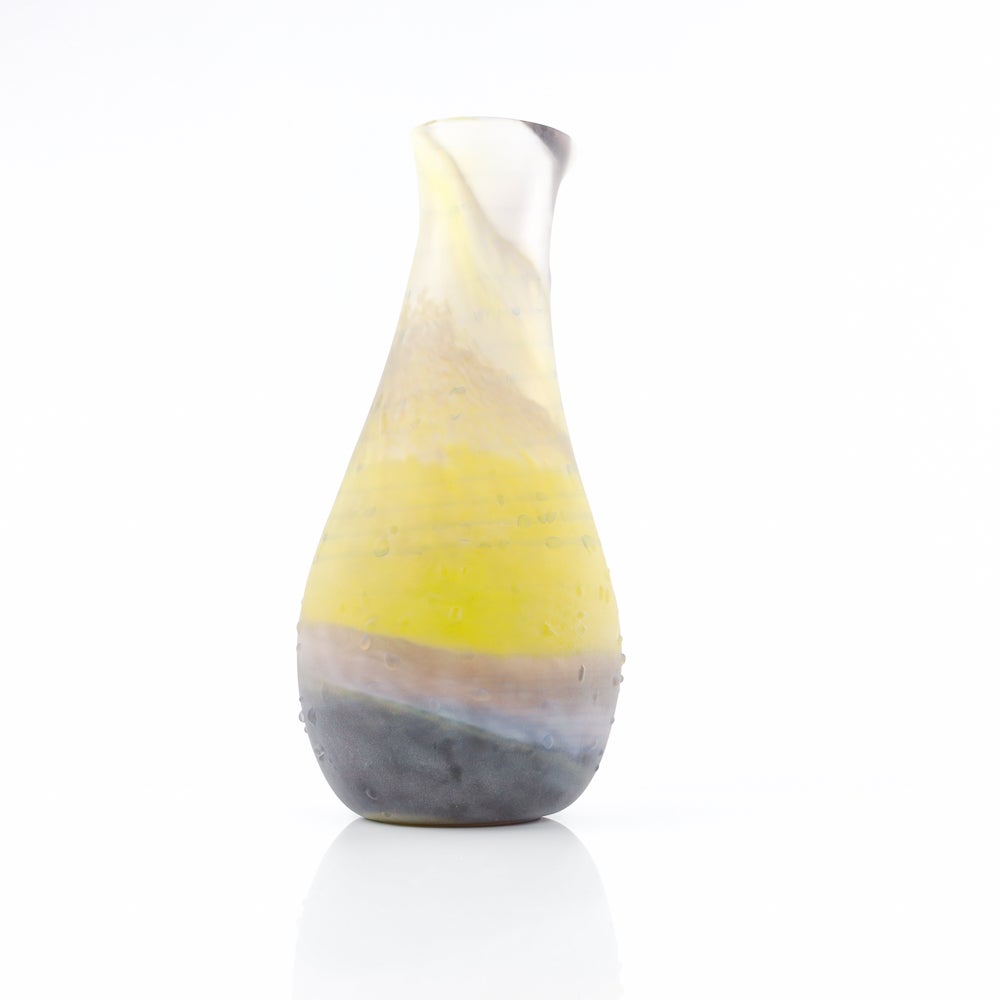 Sandblasted vase by jon biscan third degree glass factory